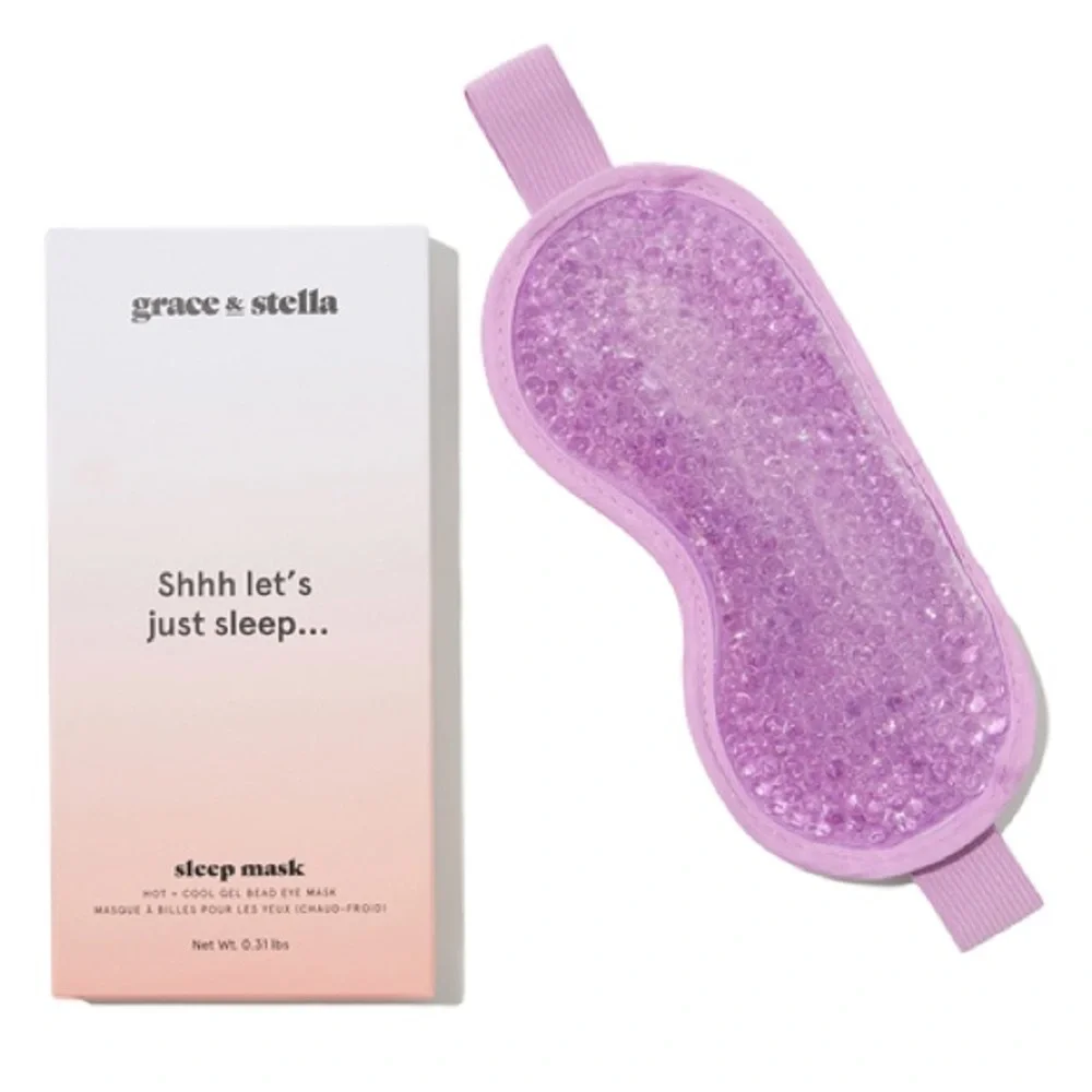 🆕 Grace & Stella Hot + Cool Gel Bead Sleep Mask in Purple Pink - Picture 11 of 11